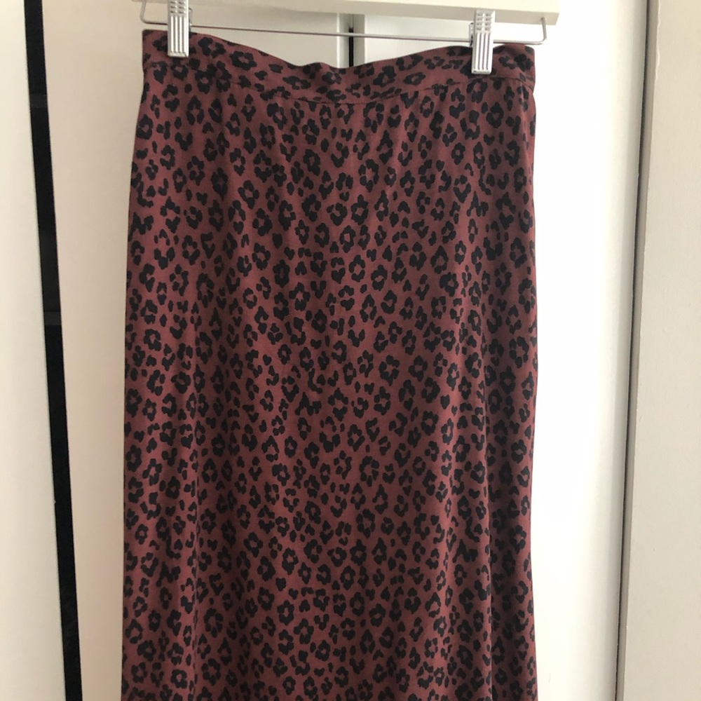 A.P.C. Long Bordeaux-colored Skirt in Size 36